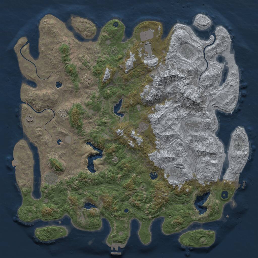 Rust Map: Procedural Map, Size: 5000, Seed: 152744600, 16 Monuments