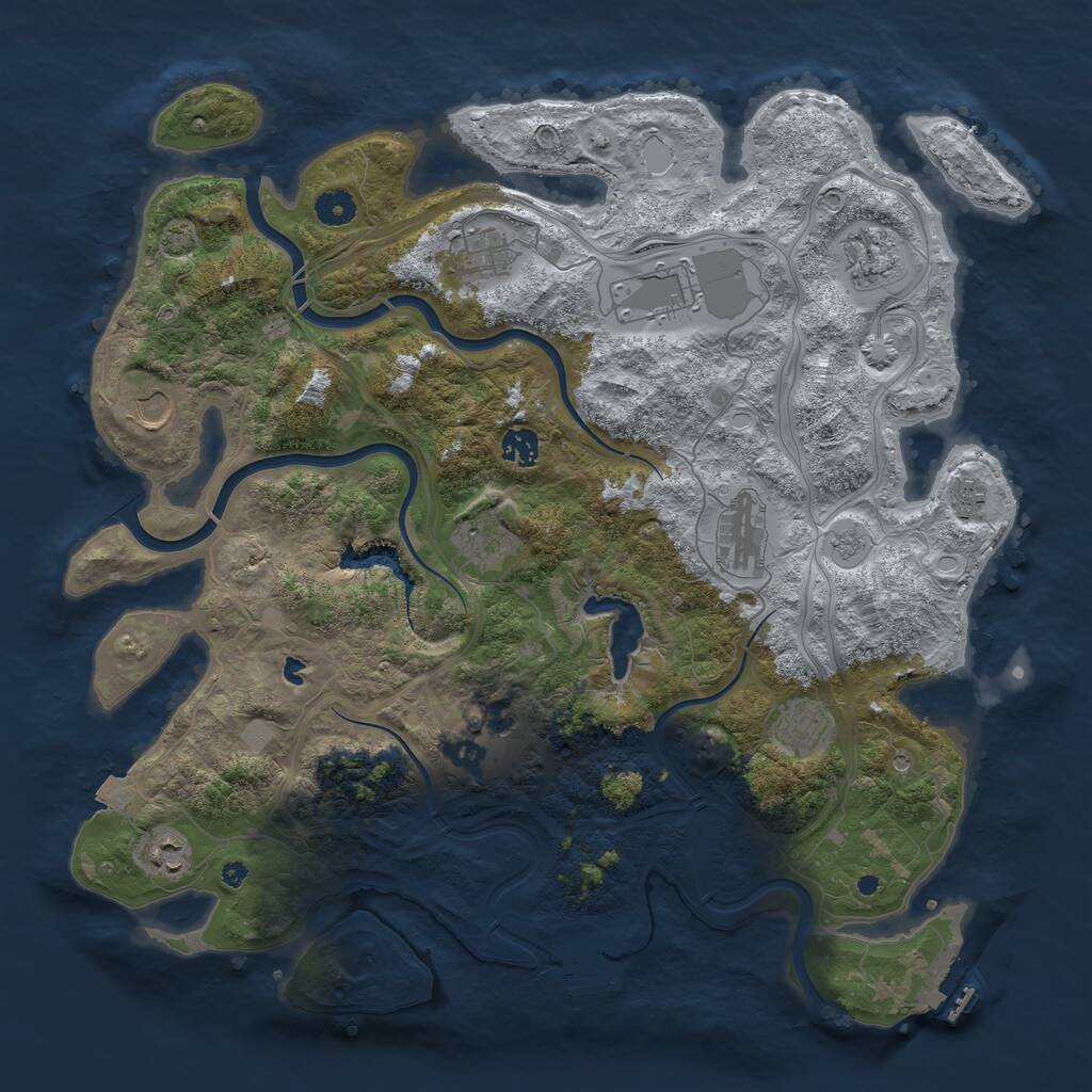 Rust Map: Procedural Map, Size: 4250, Seed: 20539, 17 Monuments