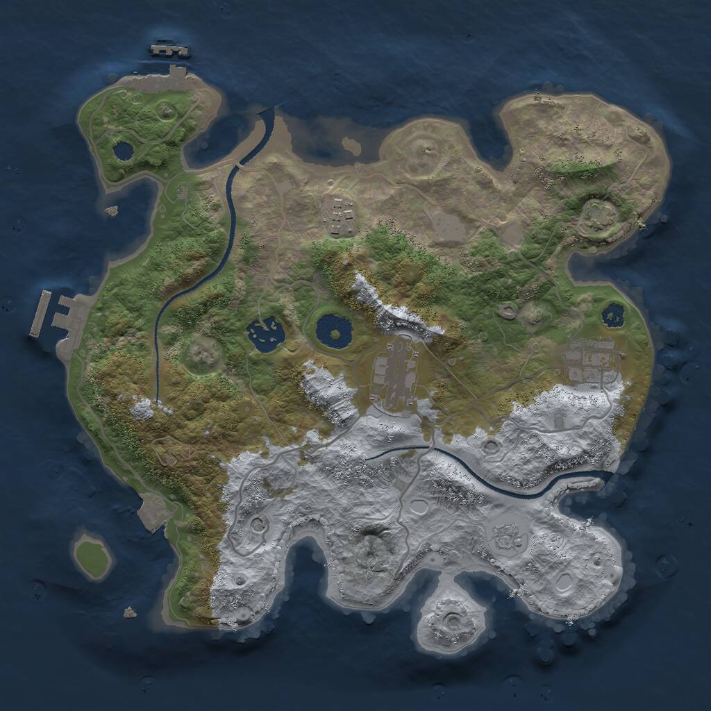 Rust Map: Procedural Map, Size: 3001, Seed: 50000, 10 Monuments