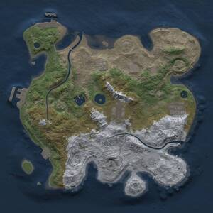 Thumbnail Rust Map: Procedural Map, Size: 3001, Seed: 50000, 10 Monuments