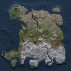 Thumbnail Rust Map: Procedural Map, Size: 3500, Seed: 694537359, 13 Monuments