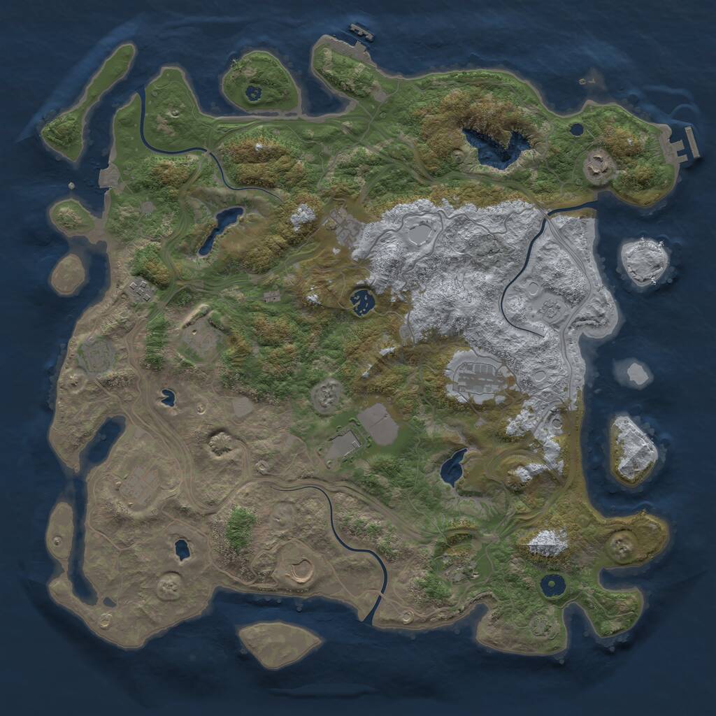 Rust Map: Procedural Map, Size: 4500, Seed: 963300720, 17 Monuments