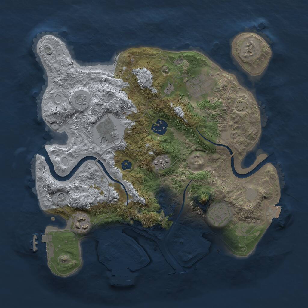 Rust Map: Procedural Map, Size: 3000, Seed: 792666262, 12 Monuments