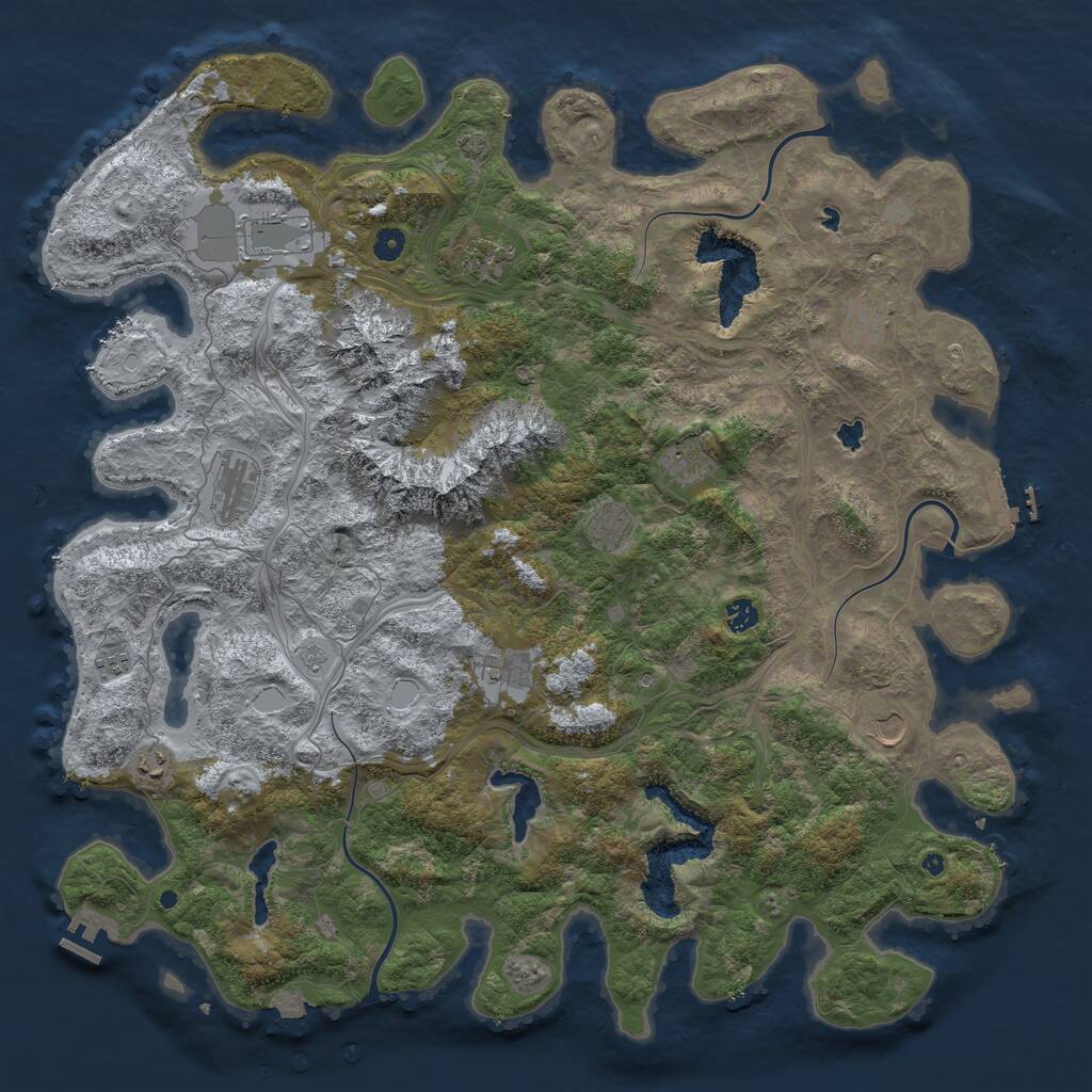 Rust Map: Procedural Map, Size: 5000, Seed: 22626, 17 Monuments