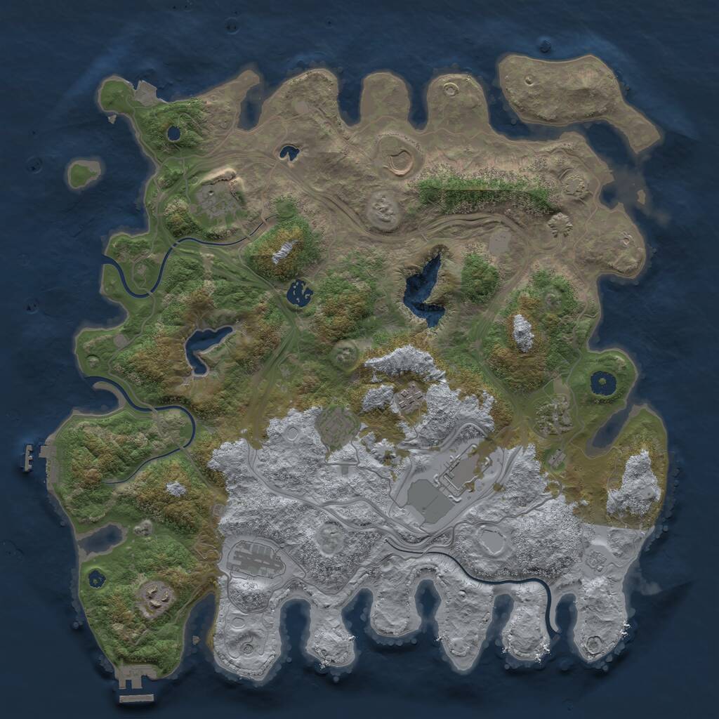 Rust Map: Procedural Map, Size: 4250, Seed: 163487485, 15 Monuments