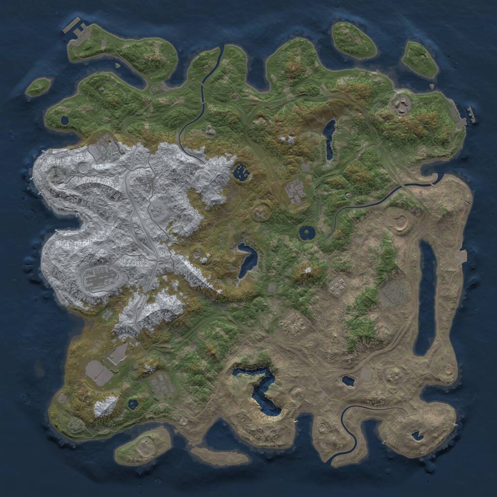 Rust Map: Procedural Map, Size: 4800, Seed: 618313682, 17 Monuments