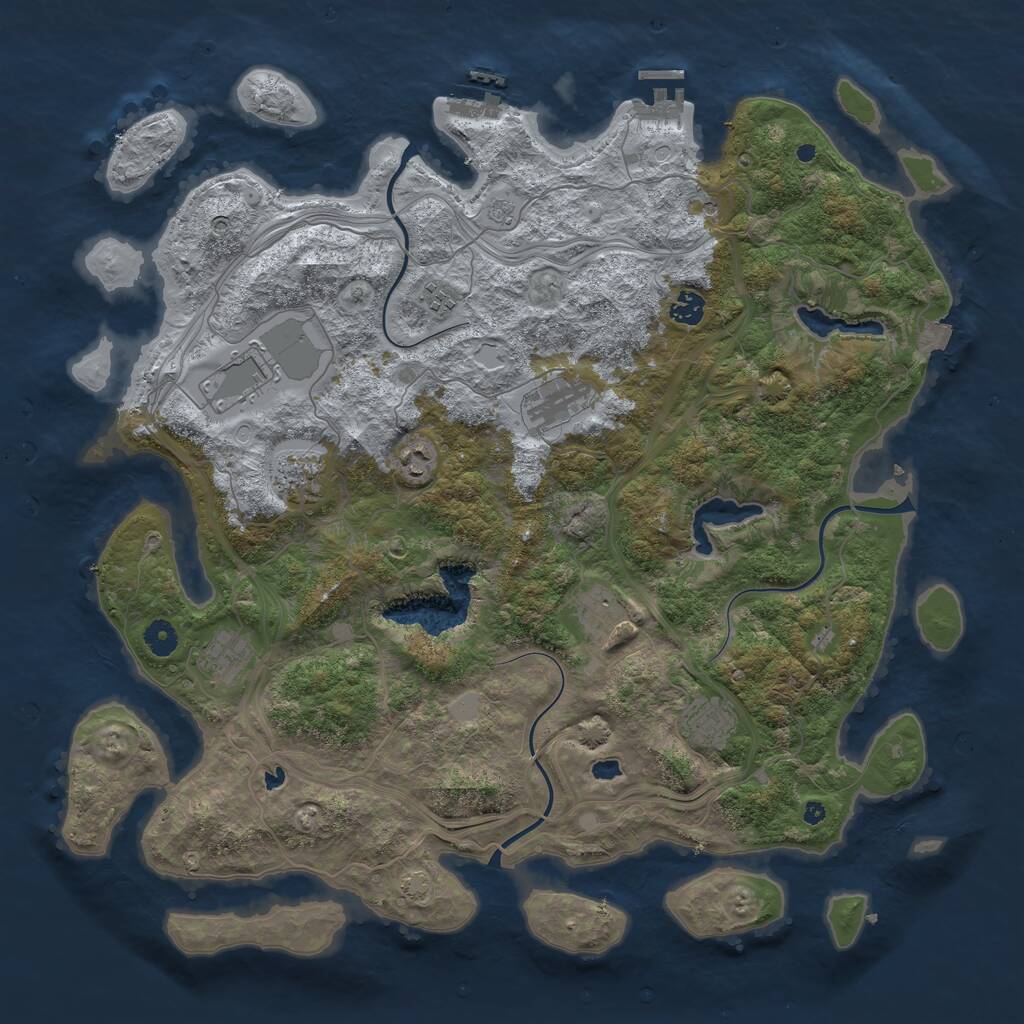Rust Map: Procedural Map, Size: 4500, Seed: 1148534247, 15 Monuments