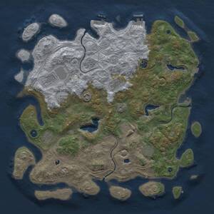 Thumbnail Rust Map: Procedural Map, Size: 4500, Seed: 1148534247, 15 Monuments