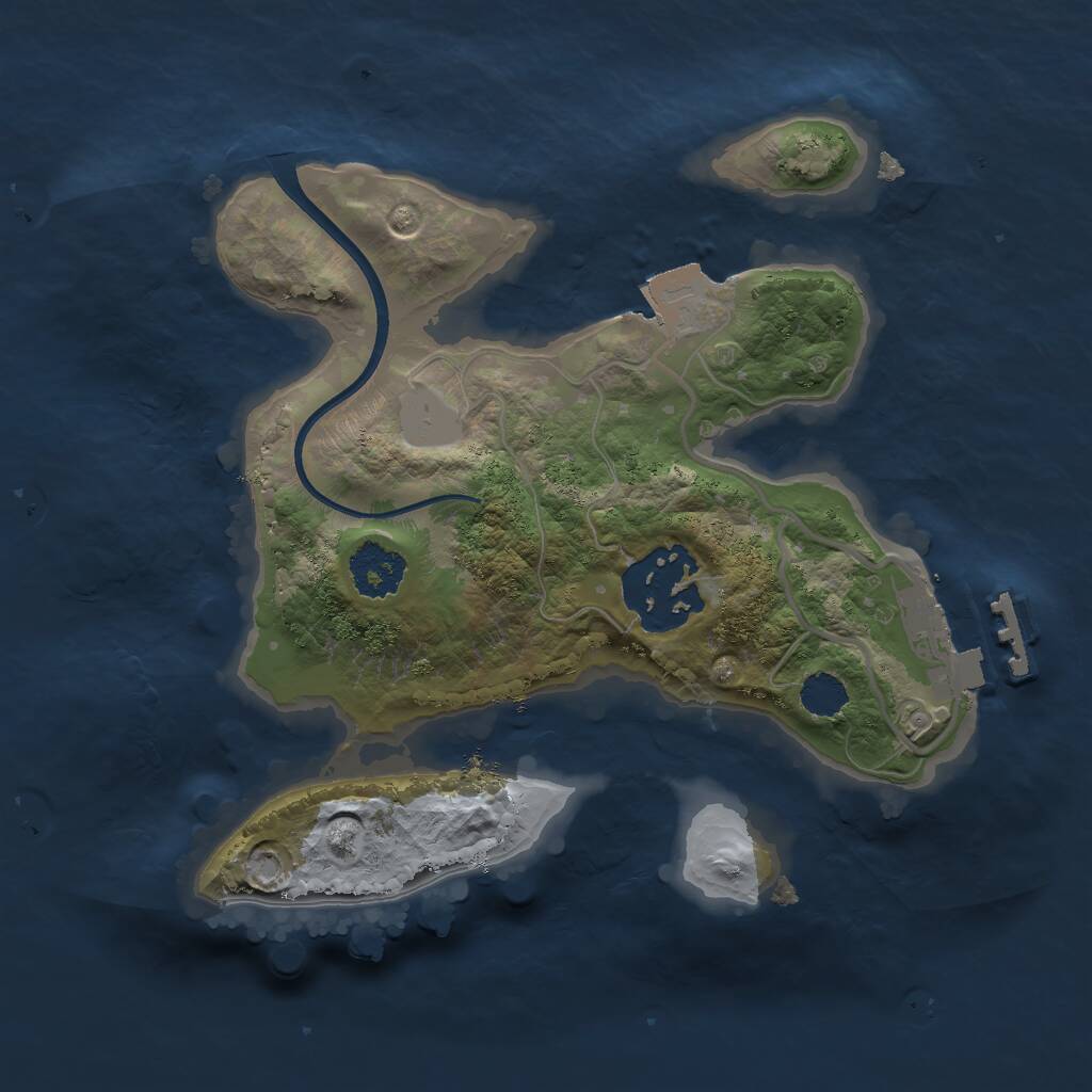 Rust Map: Procedural Map, Size: 2000, Seed: 973659030, 3 Monuments