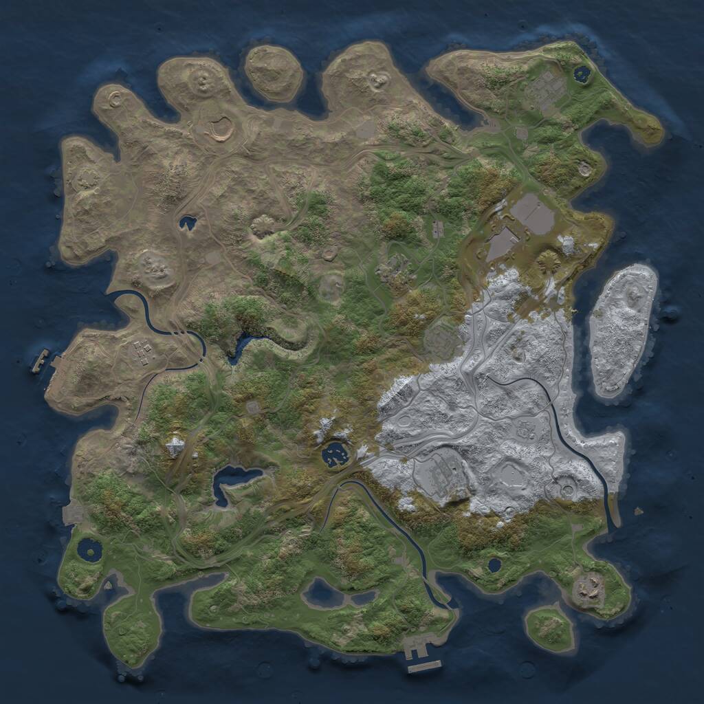 Rust Map: Procedural Map, Size: 4250, Seed: 735191802, 15 Monuments