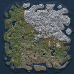 Thumbnail Rust Map: Procedural Map, Size: 5500, Seed: 56585452, 16 Monuments