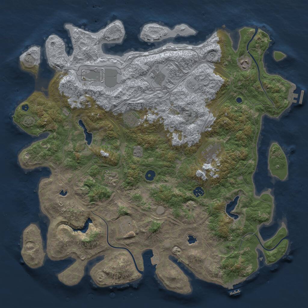 Rust Map: Procedural Map, Size: 4500, Seed: 11407607, 15 Monuments