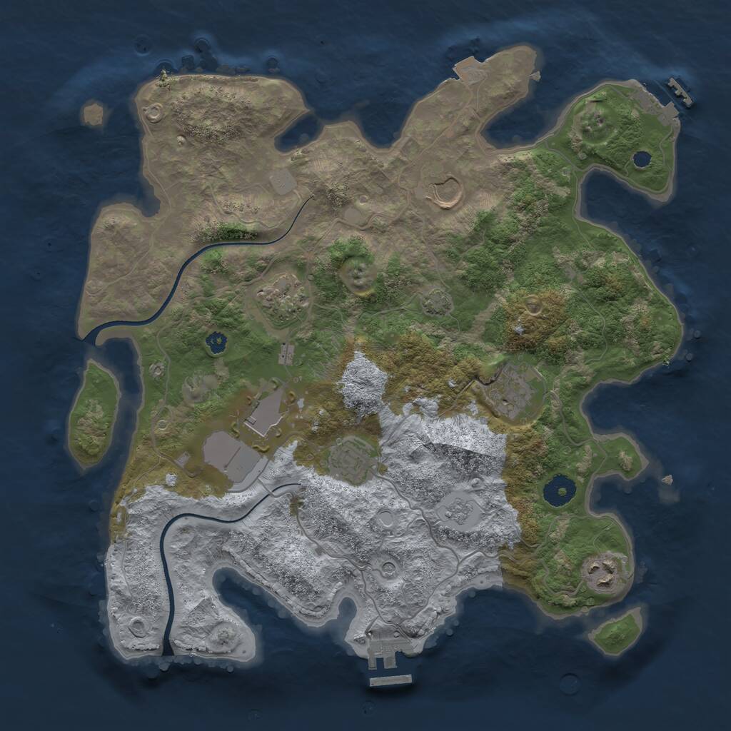 Rust Map: Procedural Map, Size: 3500, Seed: 199588, 12 Monuments