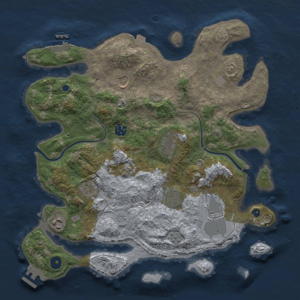 Rust Map: Procedural Map, Size: 3700, Seed: 1605290779, 14 Monuments