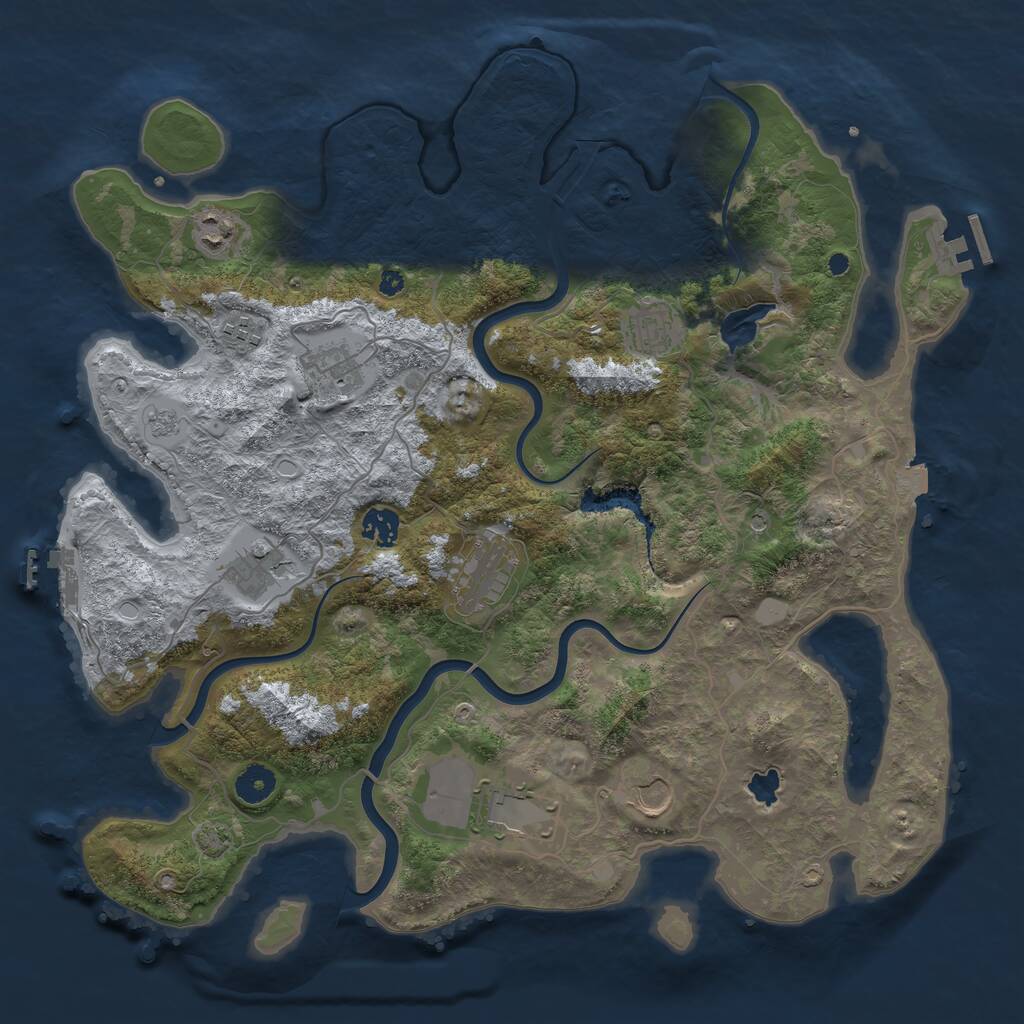 Rust Map: Procedural Map, Size: 4000, Seed: 46808907, 15 Monuments