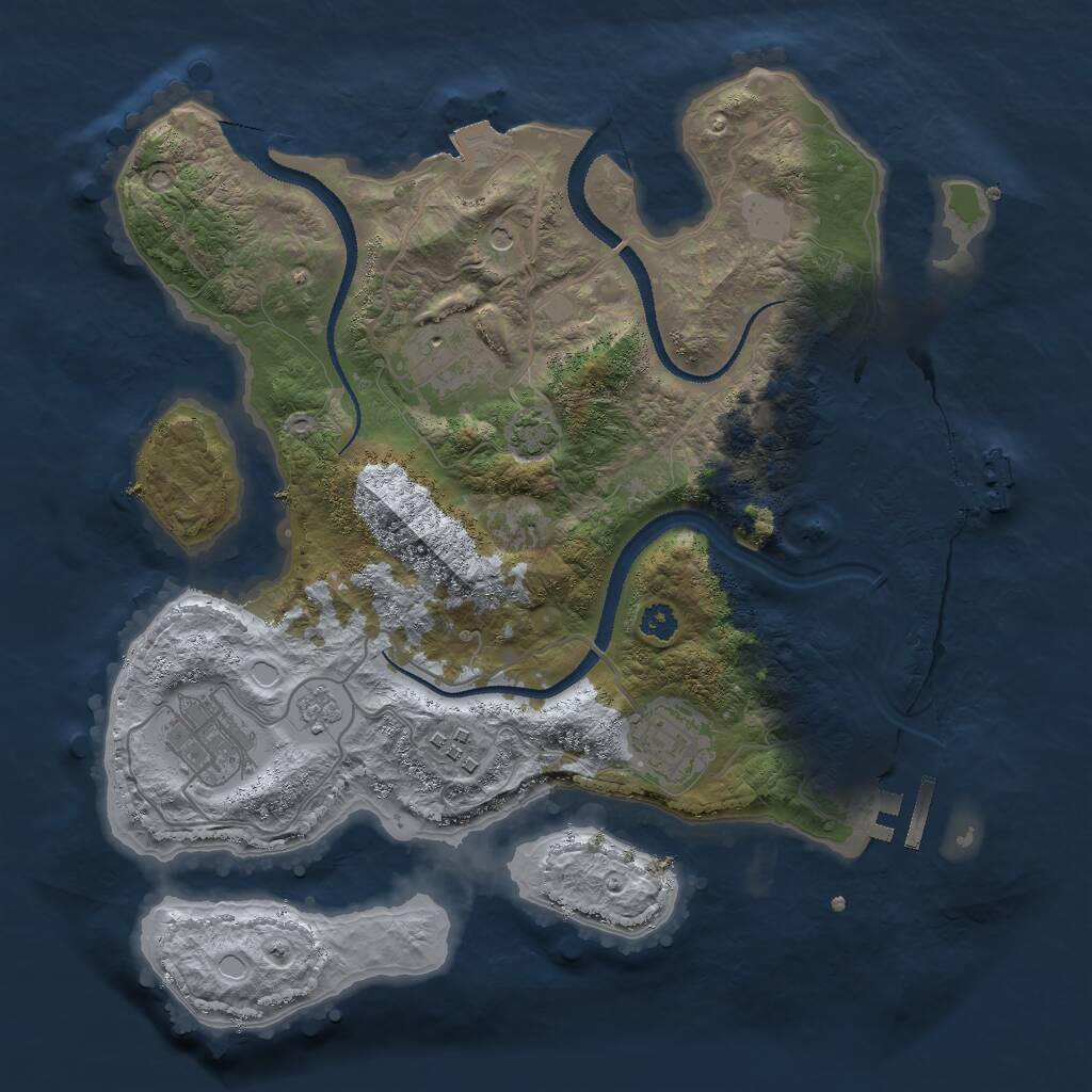 Rust Map: Procedural Map, Size: 3000, Seed: 827475274, 10 Monuments