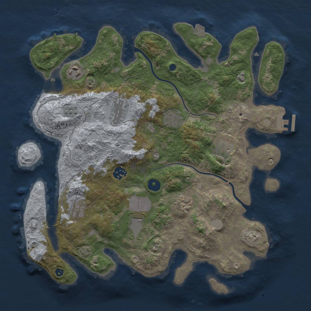 Rust Map: Procedural Map, Size: 3700, Seed: 310960177, 14 Monuments