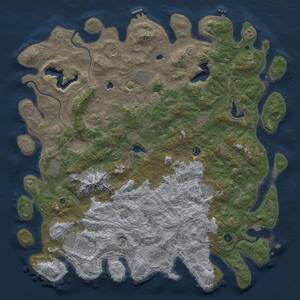 Thumbnail Rust Map: Procedural Map, Size: 5500, Seed: 53530, 17 Monuments