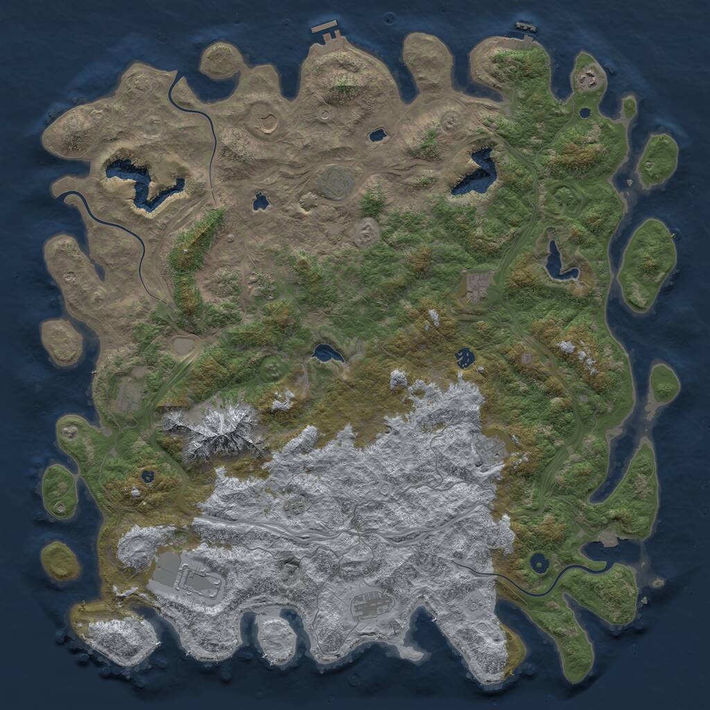 Rust Map: Procedural Map, Size: 5500, Seed: 53530, 17 Monuments