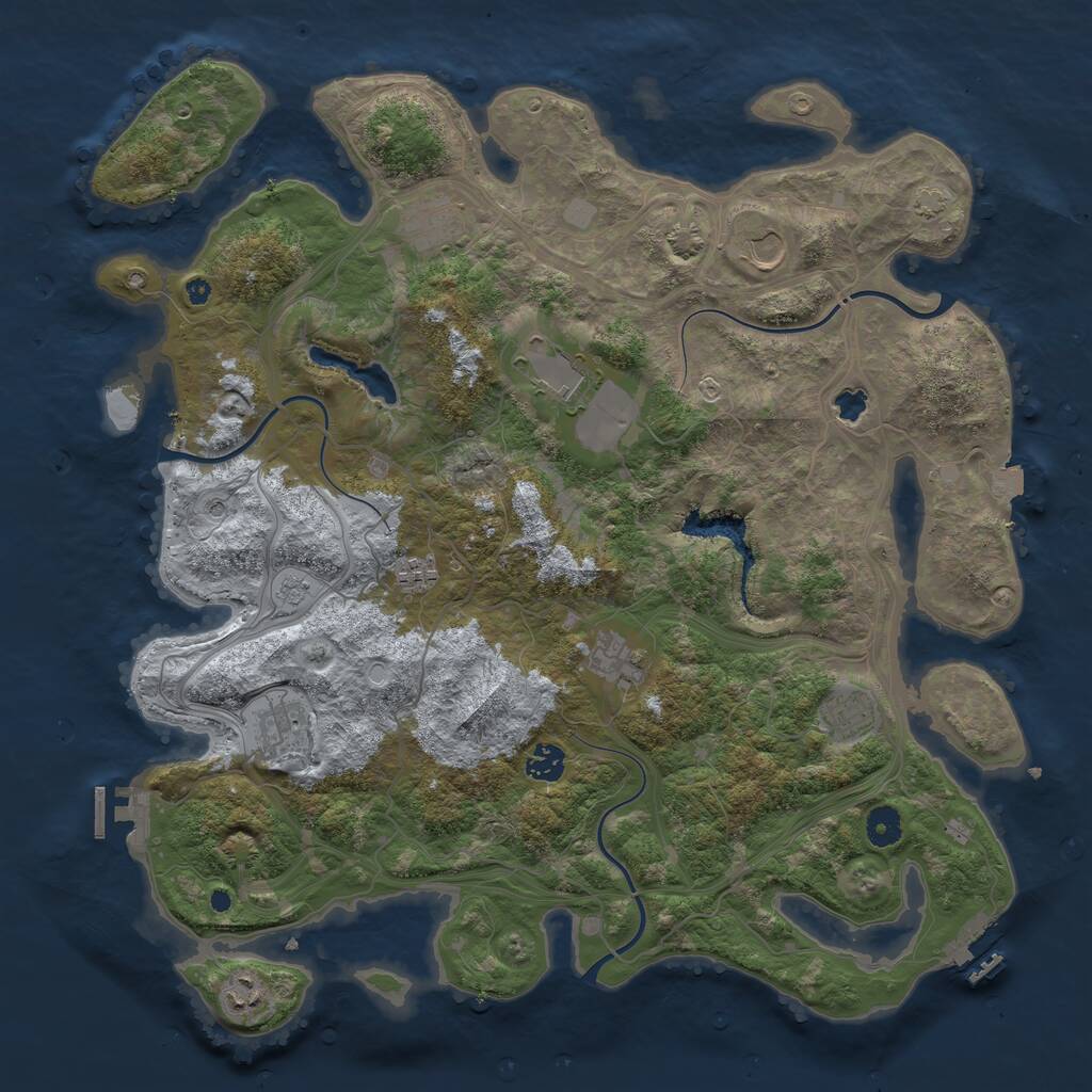 Rust Map: Procedural Map, Size: 4250, Seed: 1183503324, 15 Monuments