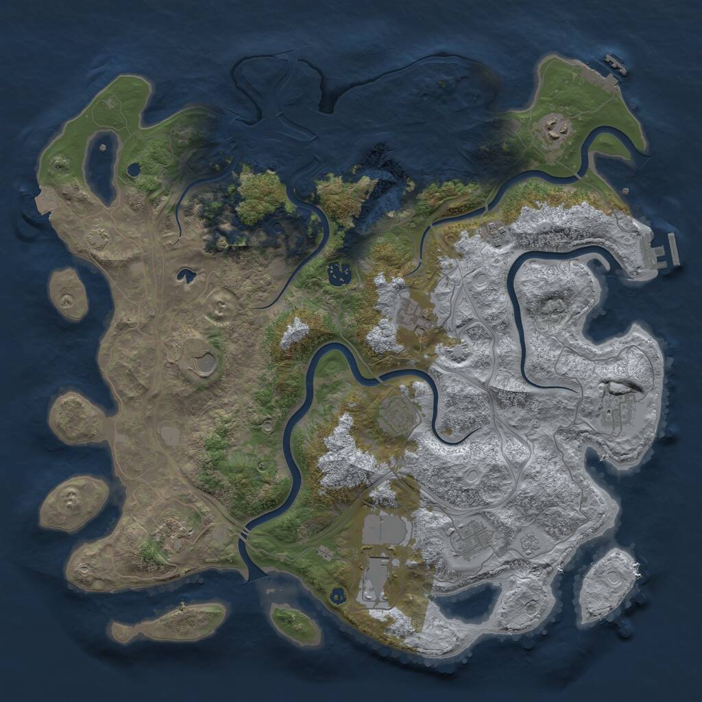 Rust Map: Procedural Map, Size: 4250, Seed: 1114686892, 16 Monuments
