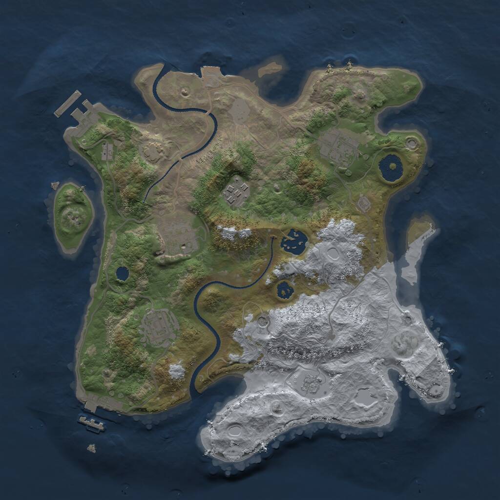 Rust Map: Procedural Map, Size: 3000, Seed: 1294741884, 11 Monuments