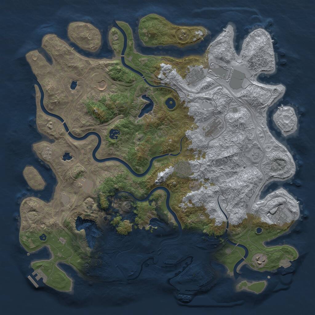 Rust Map: Procedural Map, Size: 4500, Seed: 578660989, 16 Monuments