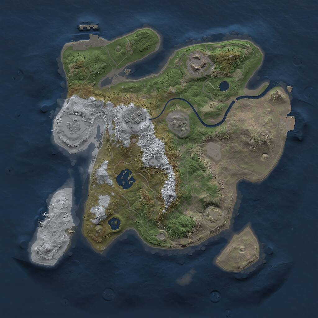 Rust Map: Procedural Map, Size: 2600, Seed: 832979841, 7 Monuments