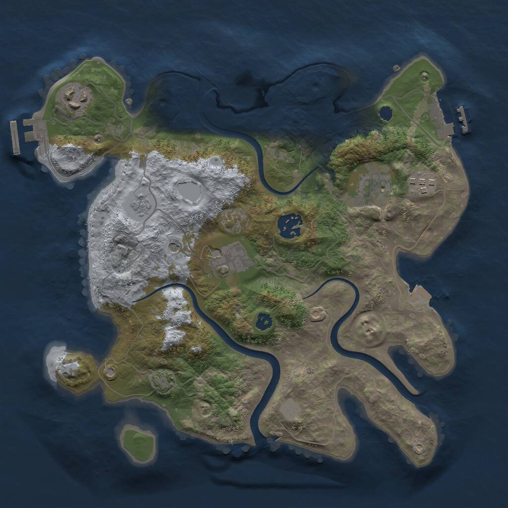 Rust Map: Procedural Map, Size: 3000, Seed: 1599430613, 11 Monuments