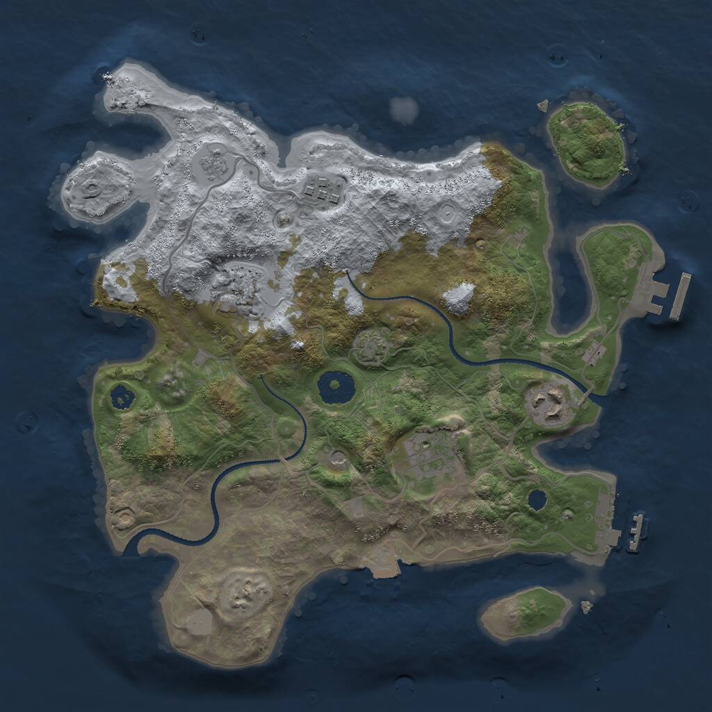 Rust Map: Procedural Map, Size: 3000, Seed: 2954761, 10 Monuments