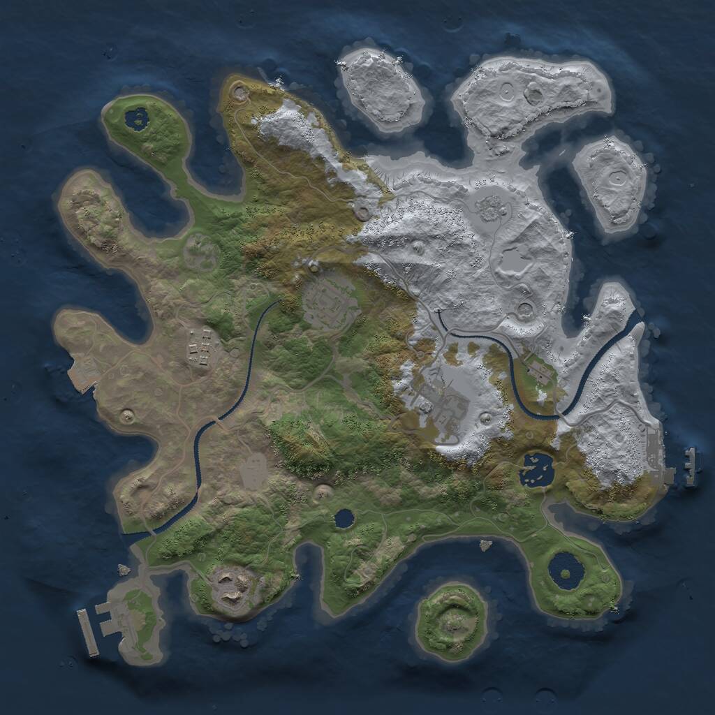 Rust Map: Procedural Map, Size: 3000, Seed: 981, 10 Monuments