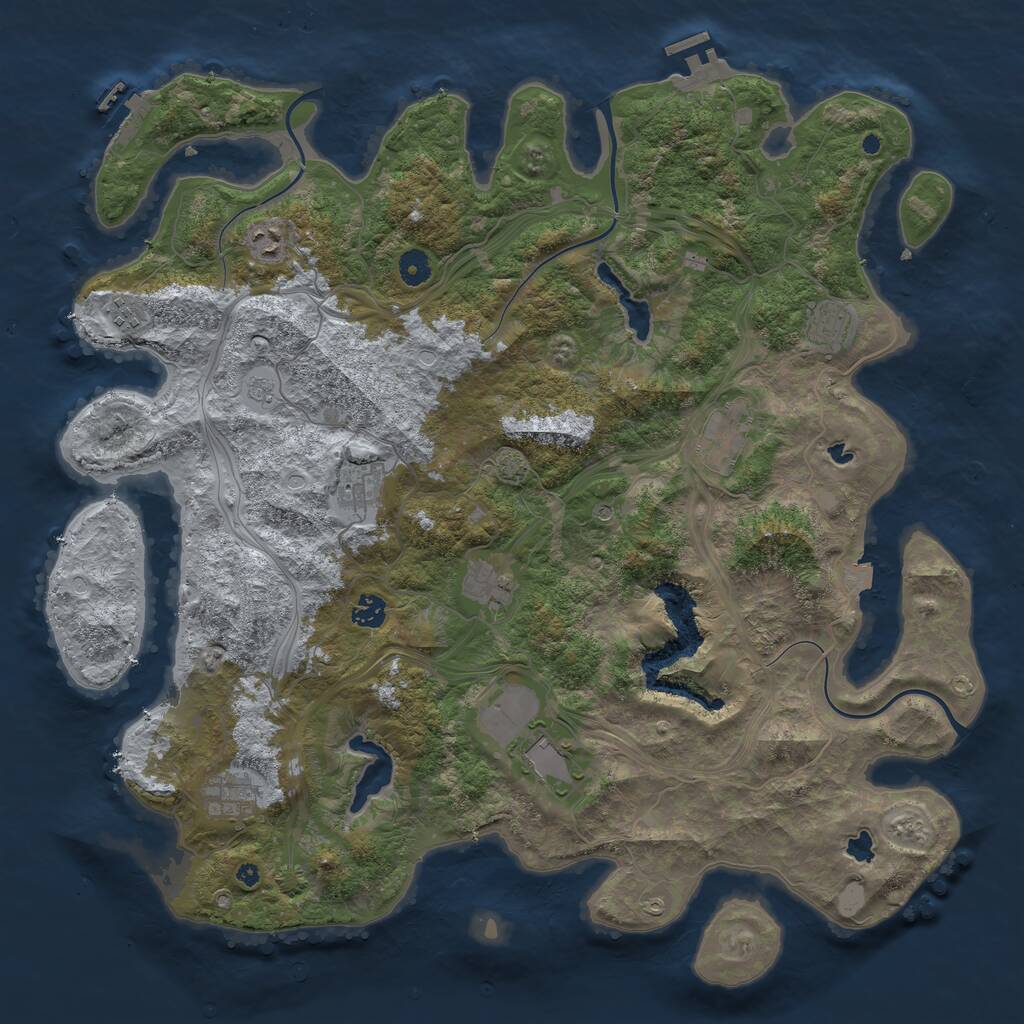 Rust Map: Procedural Map, Size: 4500, Seed: 753648007, 15 Monuments