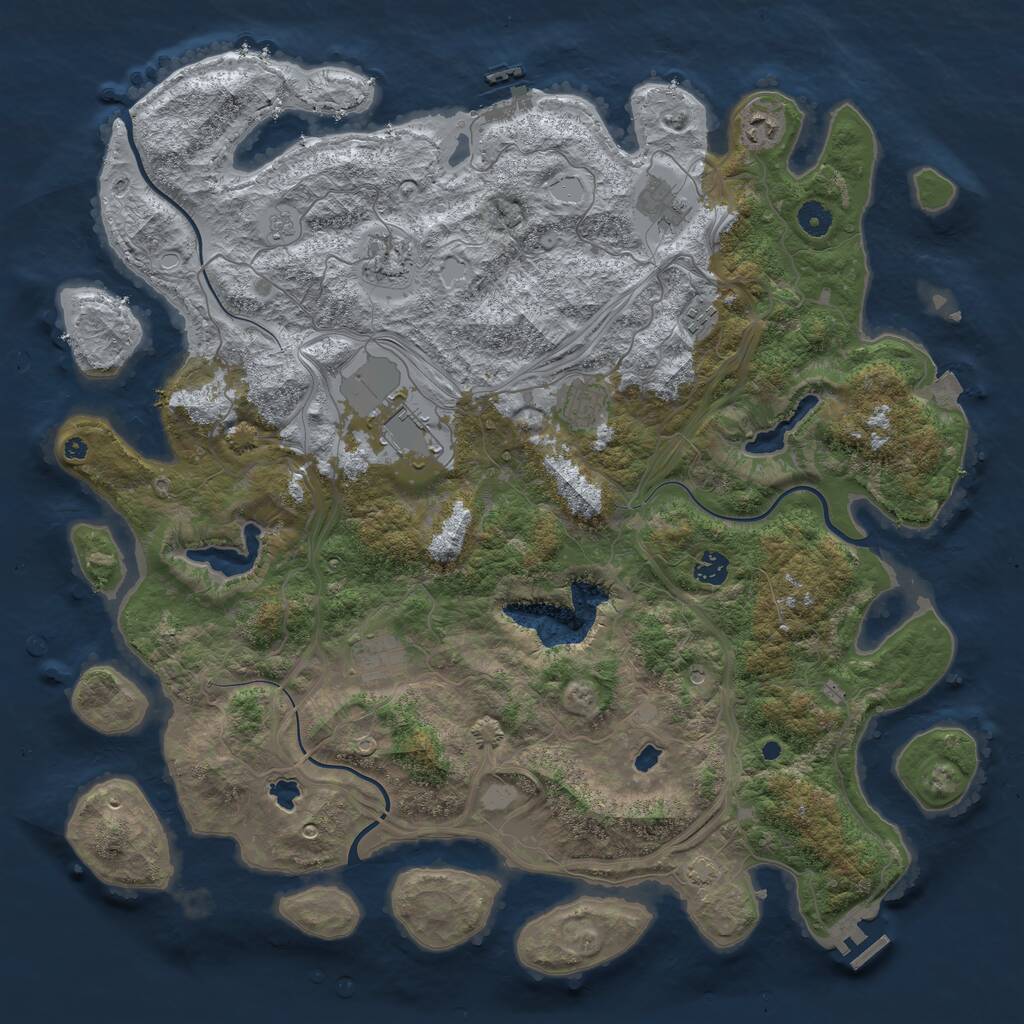 Rust Map: Procedural Map, Size: 4500, Seed: 717417964, 14 Monuments
