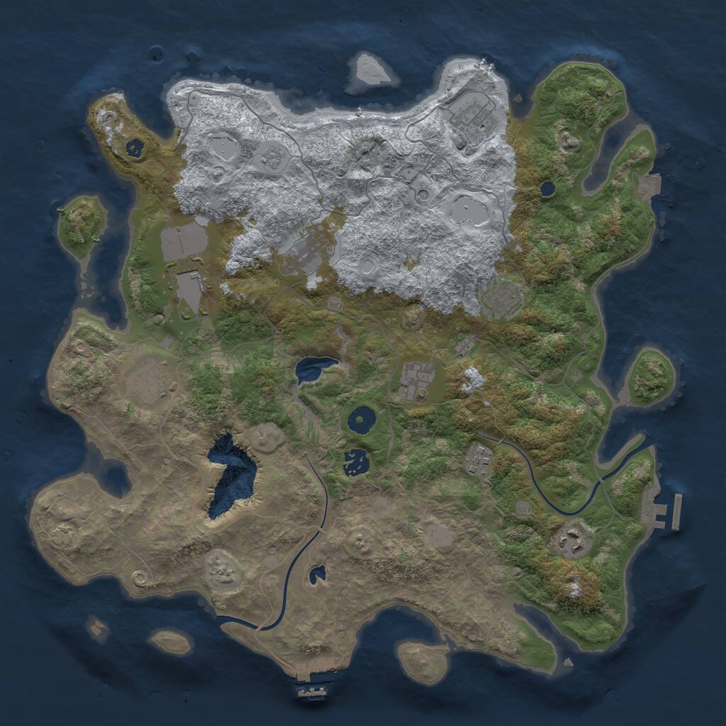 Rust Map: Procedural Map, Size: 4000, Seed: 6262468, 15 Monuments
