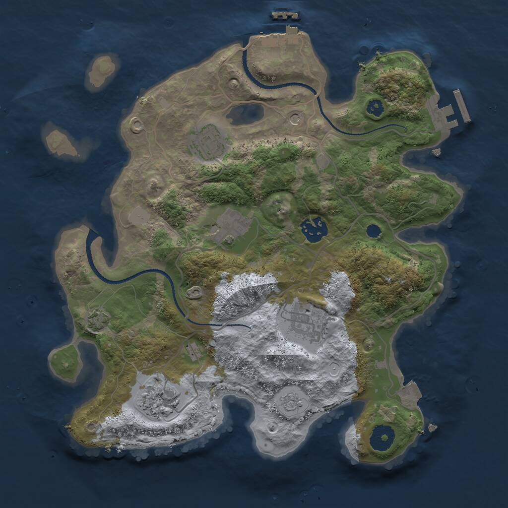 Rust Map: Procedural Map, Size: 3000, Seed: 1880020245, 11 Monuments