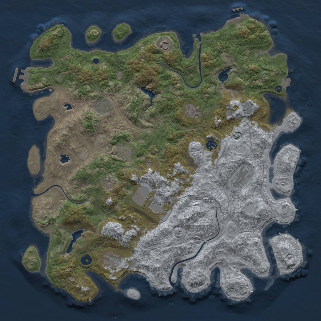 Rust Map: Procedural Map, Size: 4500, Seed: 245111453, 15 Monuments