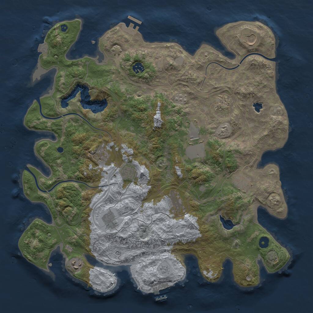 Rust Map: Procedural Map, Size: 4250, Seed: 403044220, 17 Monuments