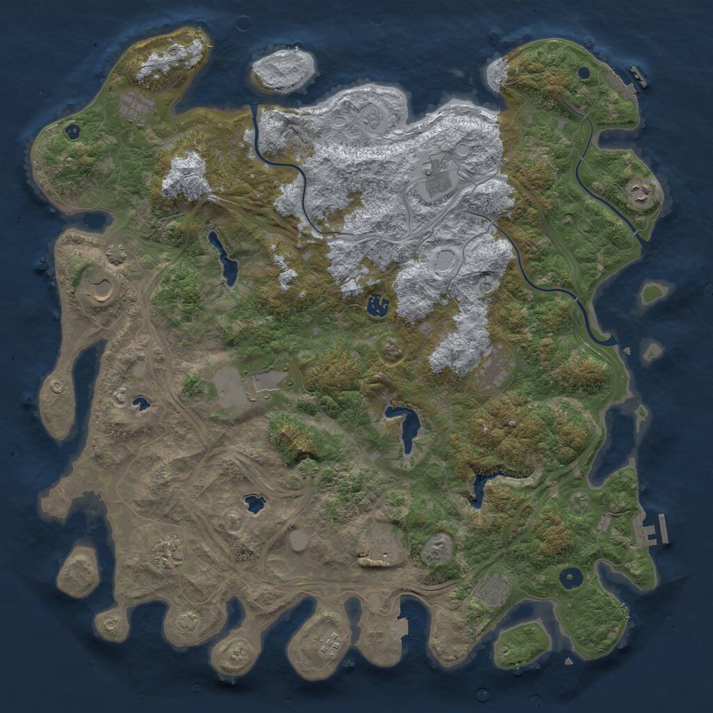 Rust Map: Procedural Map, Size: 4800, Seed: 1074668987, 17 Monuments