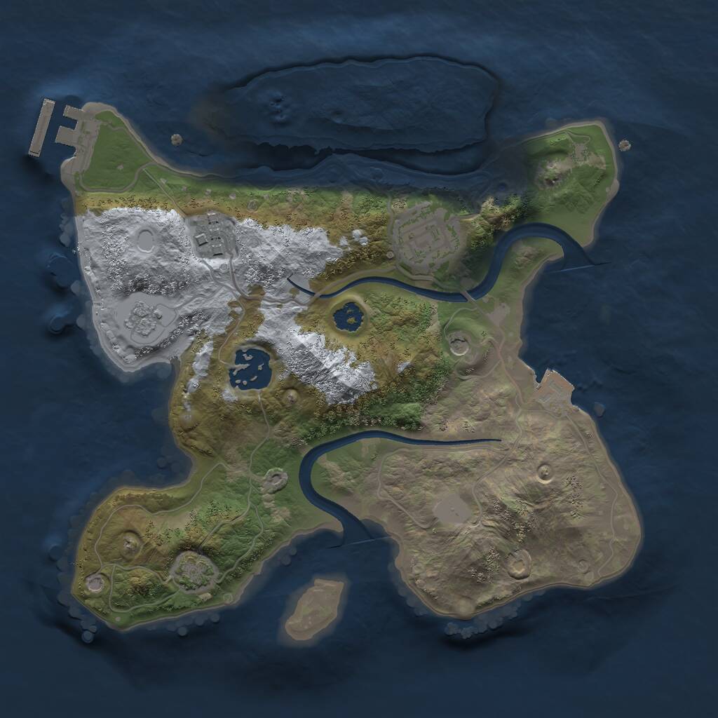 Rust Map: Procedural Map, Size: 2500, Seed: 46808907, 8 Monuments