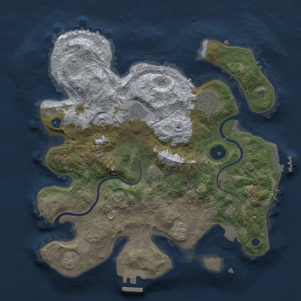 Rust Map: Procedural Map, Size: 3000, Seed: 1986902330, 9 Monuments