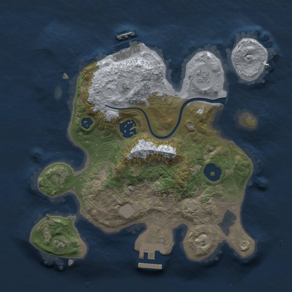 Rust Map: Procedural Map, Size: 2500, Seed: 1312161, 6 Monuments