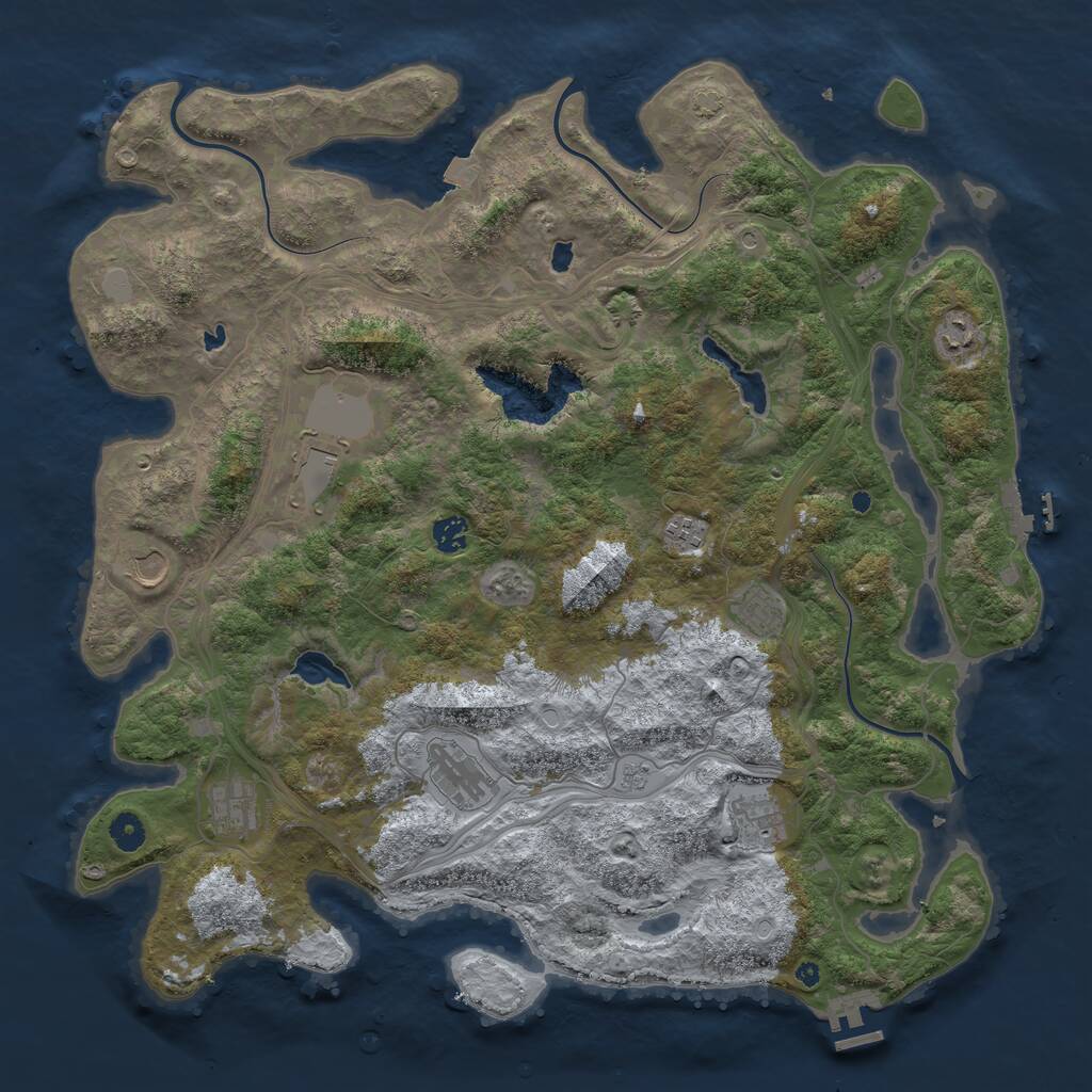 Rust Map: Procedural Map, Size: 4500, Seed: 1629451737, 15 Monuments