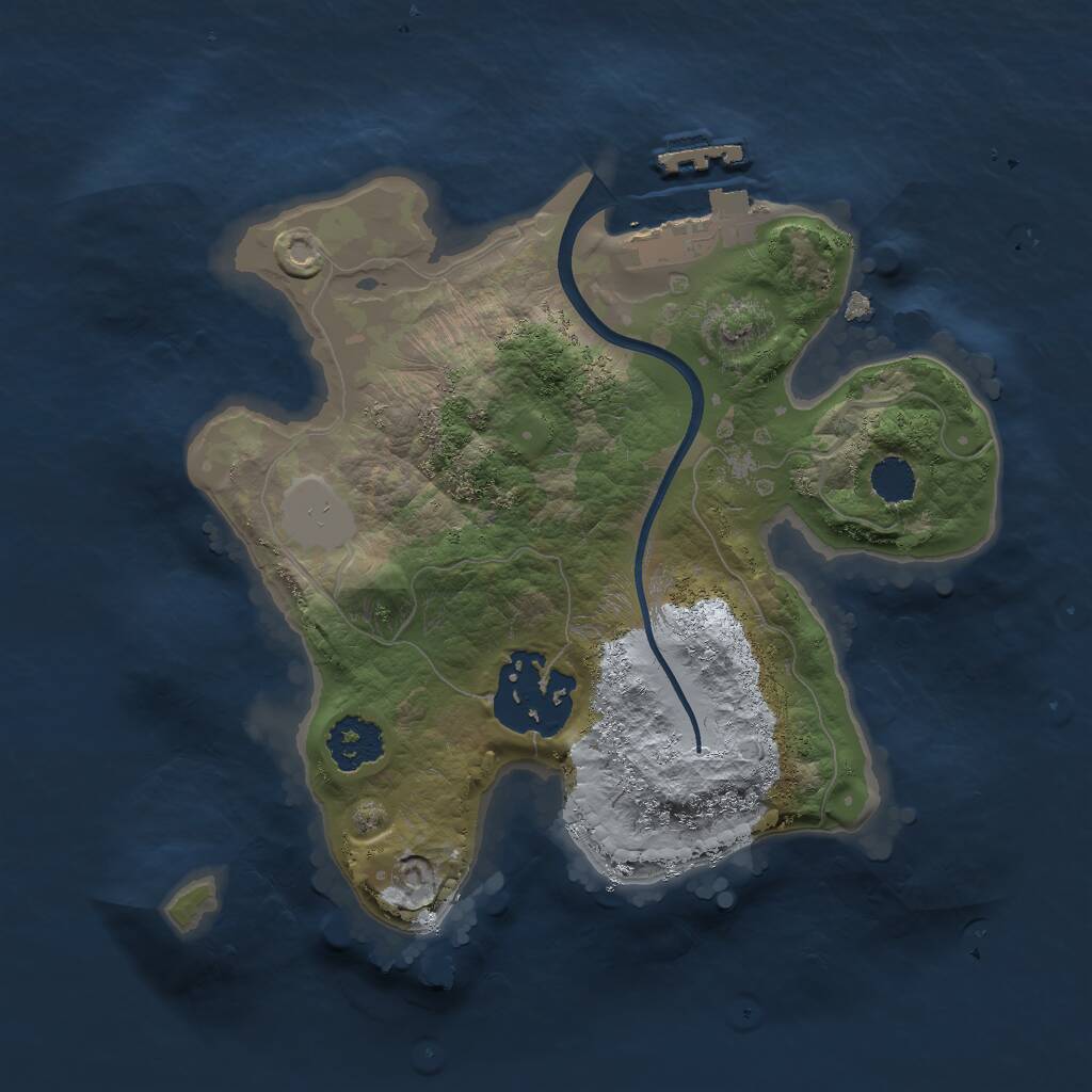 Rust Map: Procedural Map, Size: 2000, Seed: 829334685, 3 Monuments