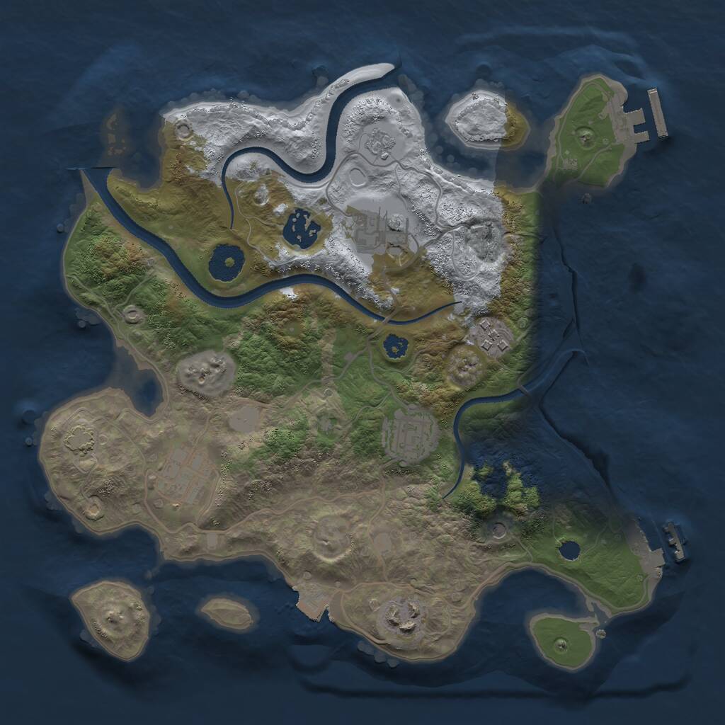 Rust Map: Procedural Map, Size: 3000, Seed: 6262468, 12 Monuments