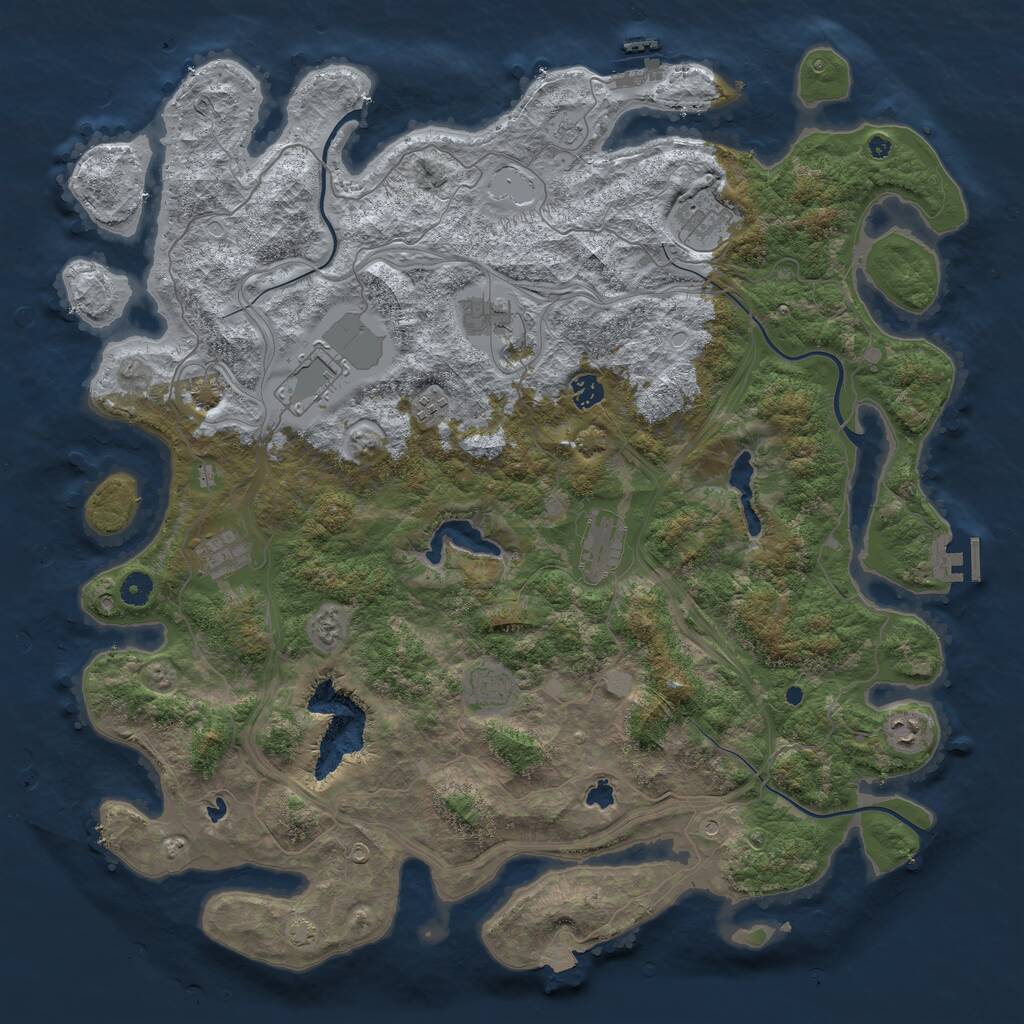 Rust Map: Procedural Map, Size: 4700, Seed: 464851013, 15 Monuments
