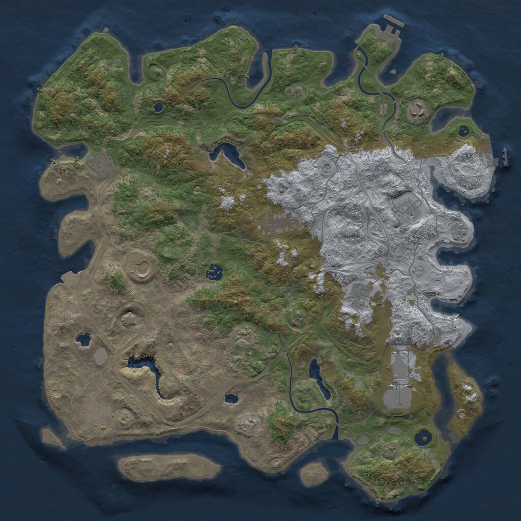 Rust Map: Procedural Map, Size: 4700, Seed: 204406989, 17 Monuments