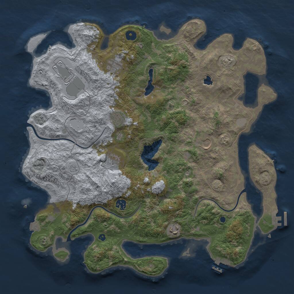 Rust Map: Procedural Map, Size: 4200, Seed: 633489, 14 Monuments
