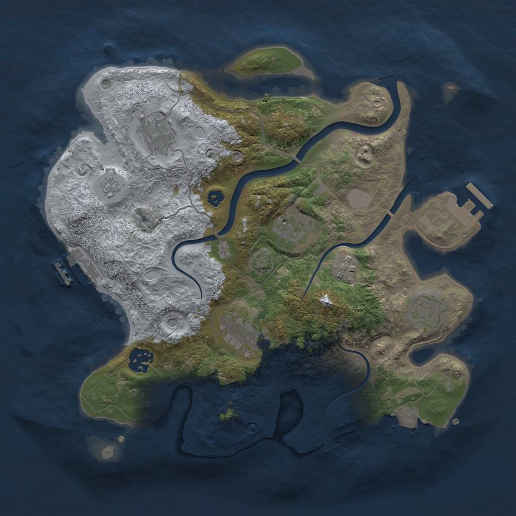 Rust Map: Procedural Map, Size: 3150, Seed: 69699696, 12 Monuments