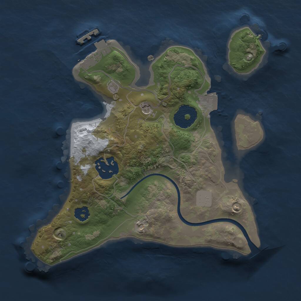 Rust Map: Procedural Map, Size: 2000, Seed: 890731996, 4 Monuments