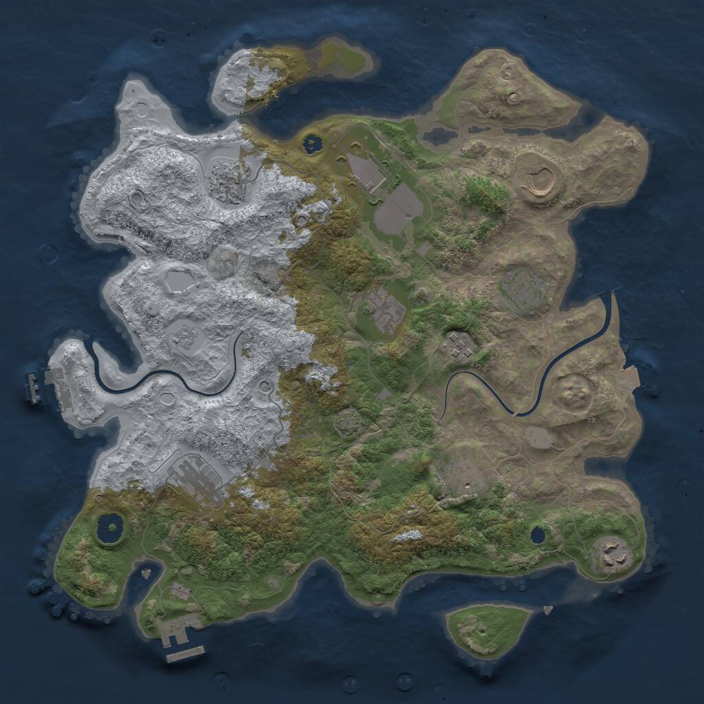 Rust Map: Procedural Map, Size: 3700, Seed: 472498346, 15 Monuments